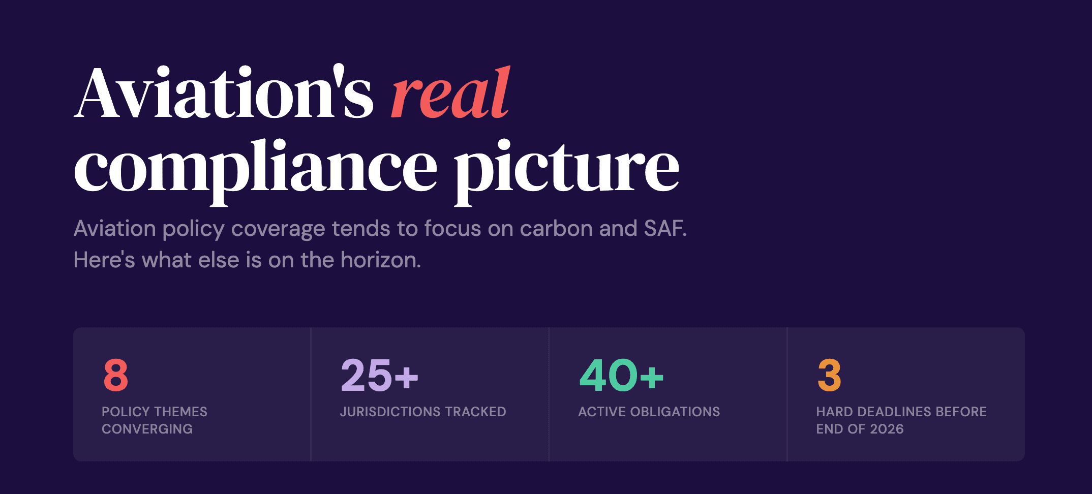 Beyond Carbon and SAF: The Regulatory Themes Shaping Aviation's Compliance Picture